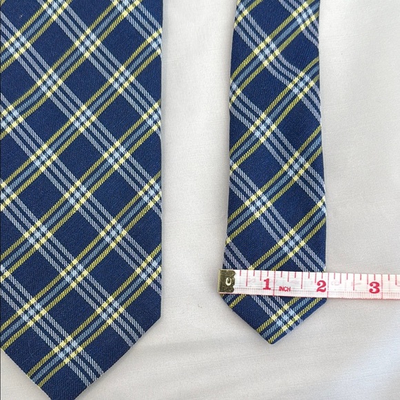 Seaward & Stearn London - Classic Navy Plaid Tie - Picture 8 of 9